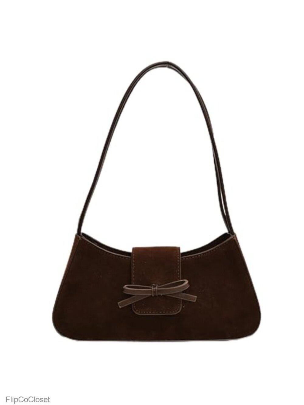 Suede Shoulder Bag Y2K Bow Purse Womens Mini Handbag